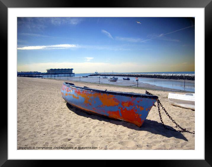 Rowing Boat - Herne Bay in Kent Framed Mounted Print by Terry Senior