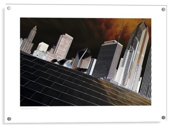 Chicago Skyline Acrylic by Michael Angus