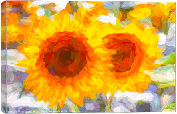 Sunflower Dreaming Art  Canvas Print by David Pyatt