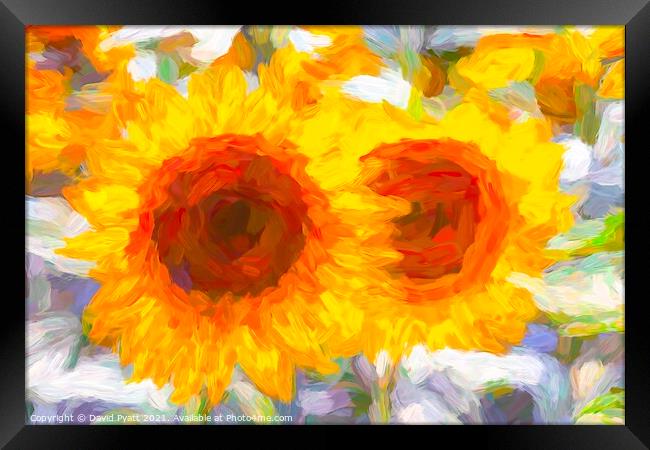 Sunflower Dreaming Art  Framed Print by David Pyatt