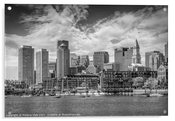 BOSTON Skyline North End & Financial District | Monochrome Acrylic by Melanie Viola