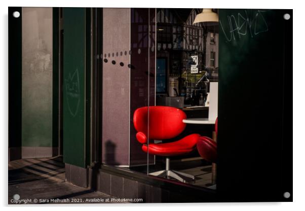 The red chair Acrylic by Sara Melhuish