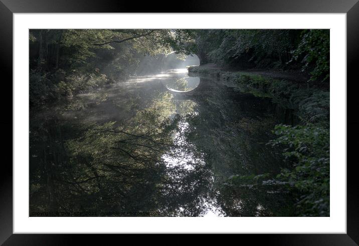 Mirror of worlds in Adlington canal Chorley  Framed Mounted Print by Dee Lister