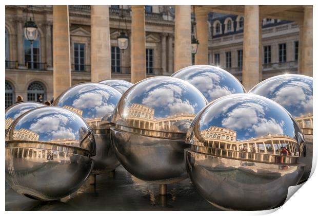 Mirror balls at Palais Royal Print by peter schickert