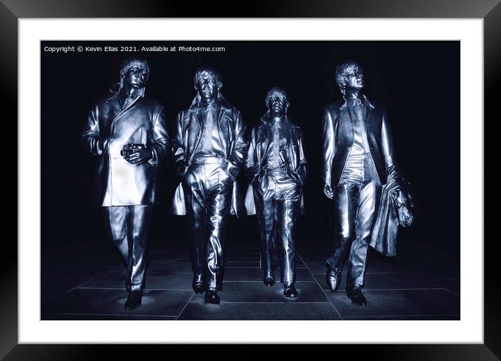 Iconic Beatles Monument on Liverpool's Waterfront Framed Mounted Print by Kevin Elias