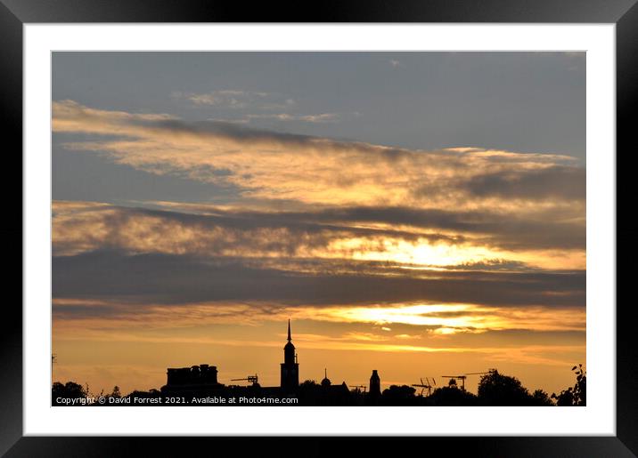 Sunset in York Framed Mounted Print by David Forrest