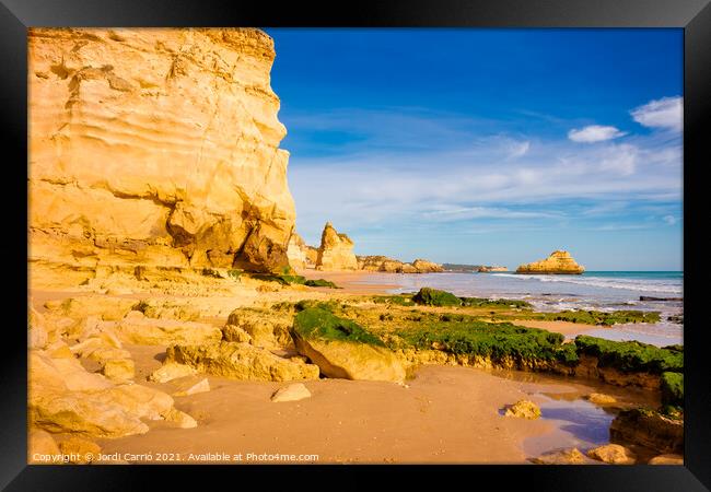 Beaches and cliffs of Praia Rocha, Algarve - 1 Framed Print by Jordi Carrio