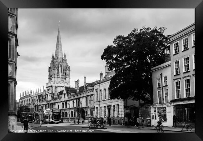 High Street in Oxford Framed Print by Tracey Smith