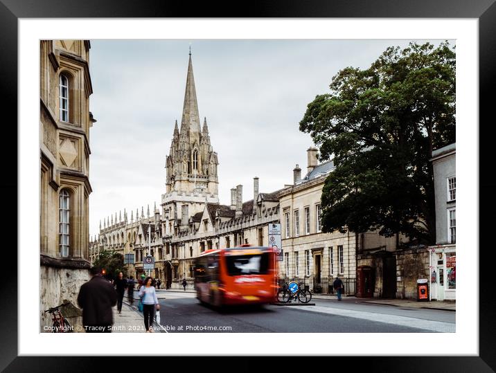 High Street Oxford City Framed Mounted Print by Tracey Smith