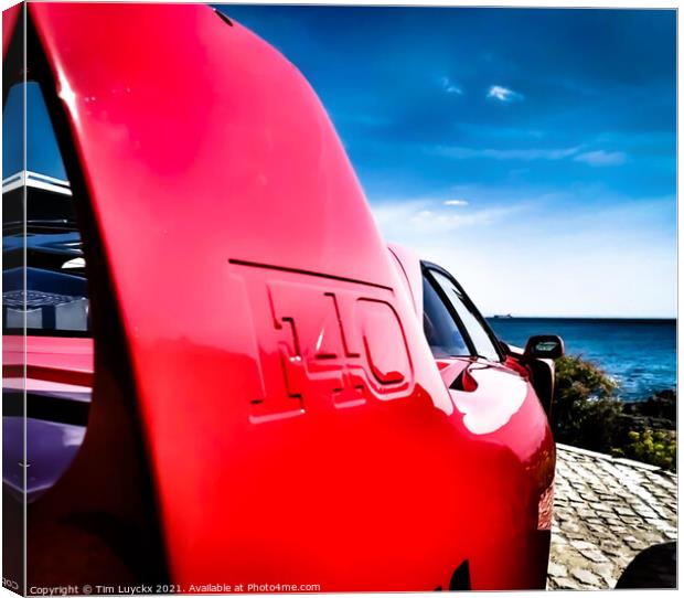 Ferrari F40 enjoys the nice view. Canvas Print by Tim Lu