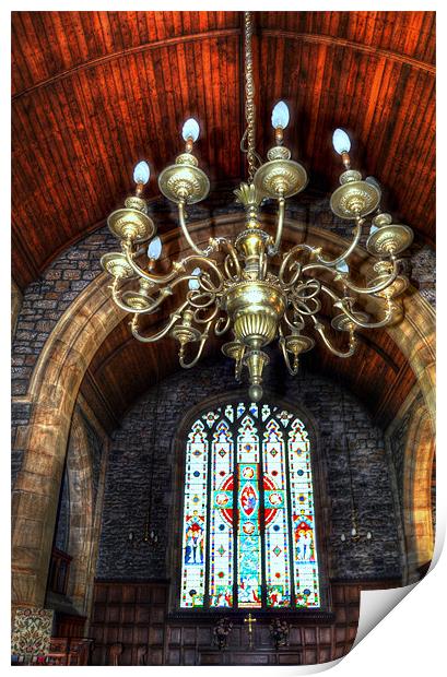 St Leonard Church Interior - Downham Print by Victoria Limerick