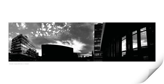 Panorama: Glasgow Modernism x 3  Print by Michael Angus