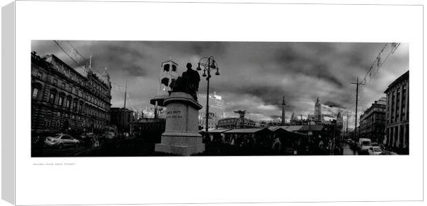  Panorama: George Square (Glasgow) Canvas Print by Michael Angus