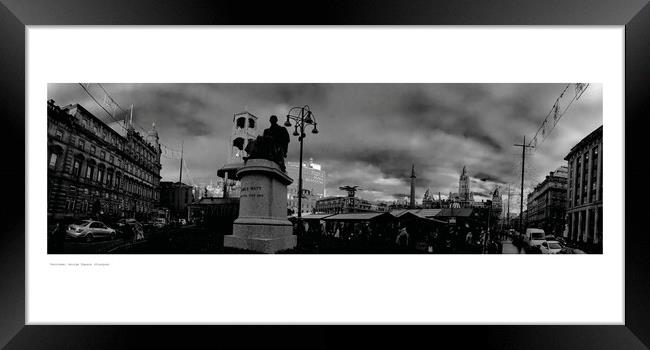  Panorama: George Square (Glasgow) Framed Print by Michael Angus