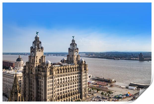 Liver birds building, Liverpool Print by Jeanette Teare