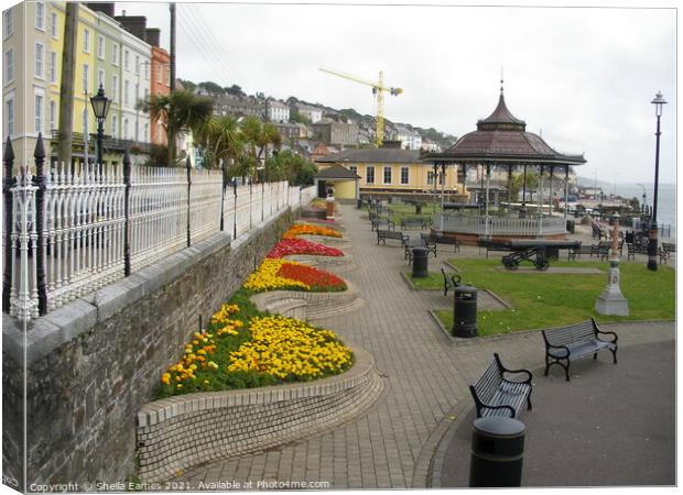 Cobh Seafront and Bandstand Canvas Print by Sheila Eames
