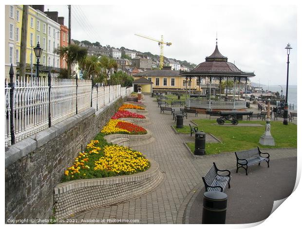 Cobh Seafront and Bandstand Print by Sheila Eames