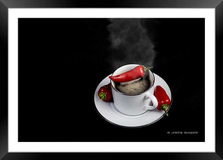 Hot Coffee Framed Mounted Print by Andy Wager