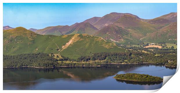 Across Derwentwater to Catbells Print by Roger Green