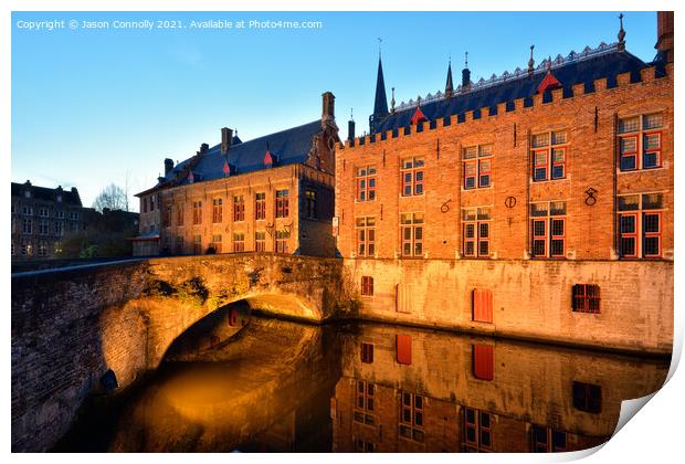 Bruges Canal Reflections. Print by Jason Connolly