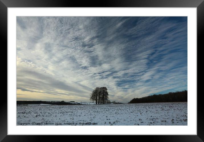 winter sky Framed Mounted Print by Simon Johnson