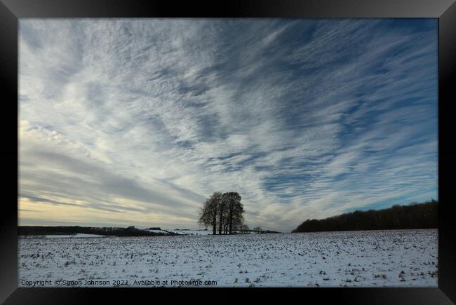 winter sky Framed Print by Simon Johnson