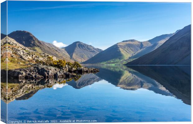 Wast Water Reflections Canvas Print by Patrick Metcalfe