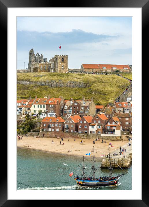 Whitby Harbour and Abbey Framed Mounted Print by Patrick Metcalfe