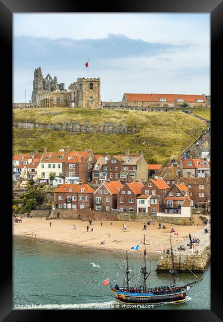 Whitby Harbour and Abbey Framed Print by Patrick Metcalfe