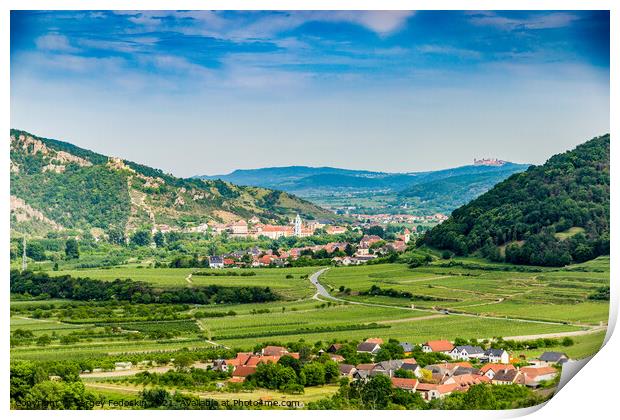 Landscape of Wachau valley. Print by Sergey Fedoskin