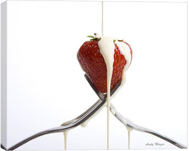 Strawberry and cream Canvas Print by Andy Wager