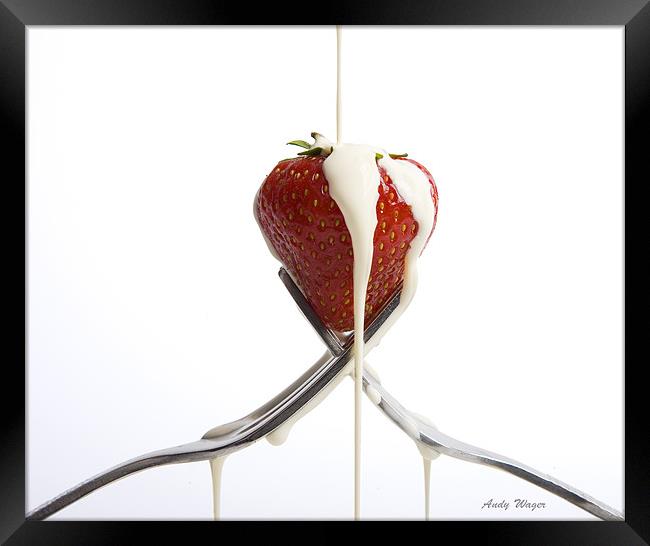 Strawberry and cream Framed Print by Andy Wager