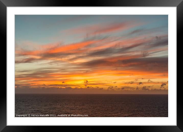 Beautiful Sunset from the Cornish Coast Framed Mounted Print by Patrick Metcalfe