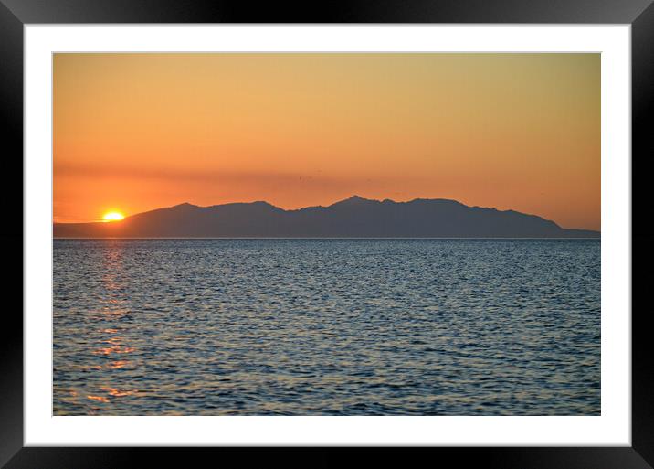 Isle of Arran mountain sunset Framed Mounted Print by Allan Durward Photography
