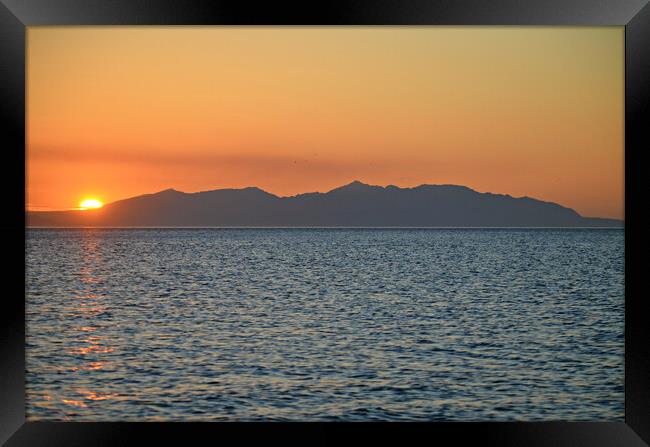 Isle of Arran mountain sunset Framed Print by Allan Durward Photography