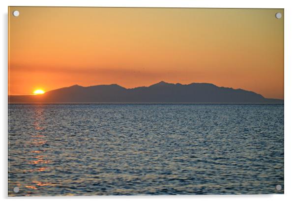 Isle of Arran mountain sunset Acrylic by Allan Durward Photography