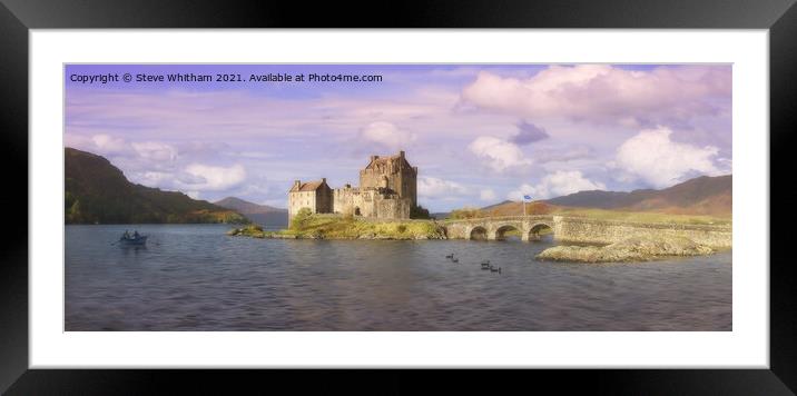 Eilean Donan Castle and Bridge Panorama. Framed Mounted Print by Steve Whitham