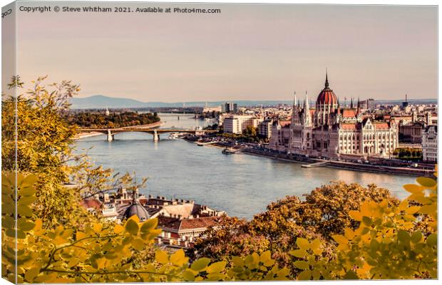 Danube View, Budapest. Canvas Print by Steve Whitham