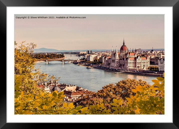 Danube View, Budapest. Framed Mounted Print by Steve Whitham