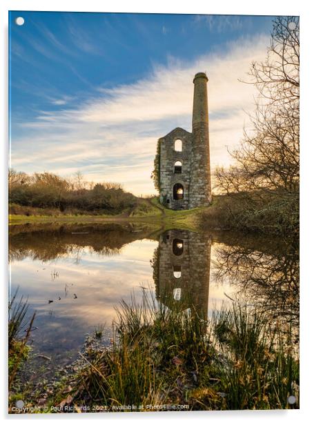 Ale and Cakes tin mine, located on United Downs, near Redruth, in Cornwall Acrylic by Paul Richards