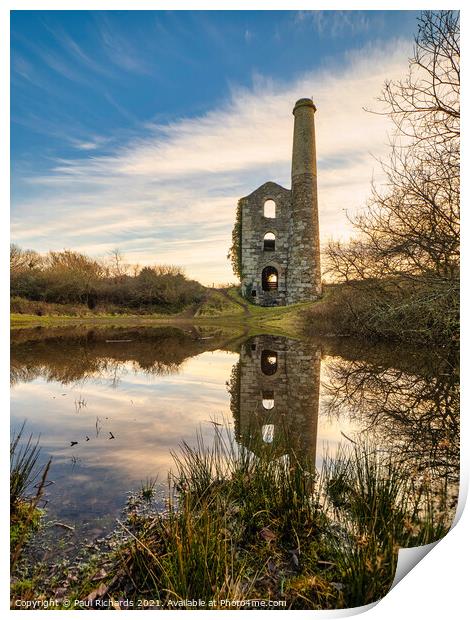 Ale and Cakes tin mine, located on United Downs, near Redruth, in Cornwall Print by Paul Richards