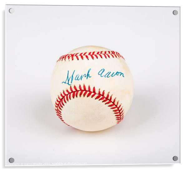 Hank Aaron Baseball Acrylic by Darryl Brooks
