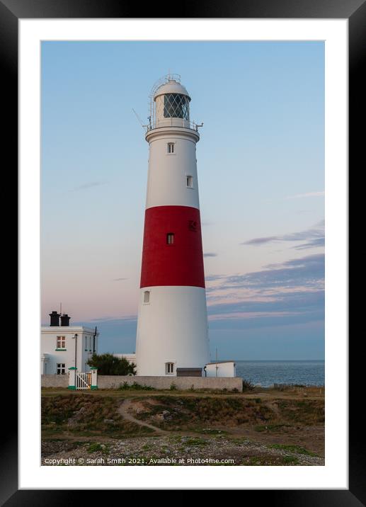 Portland Bill Lighthouse Close Up Framed Mounted Print by Sarah Smith