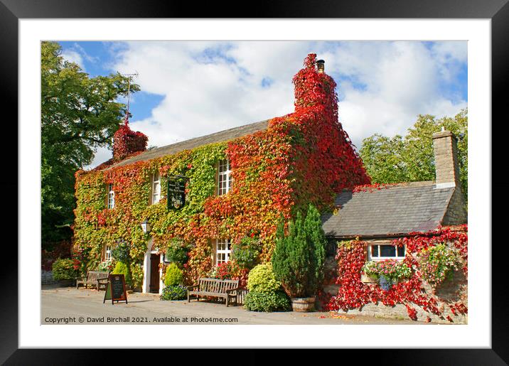 The Old Eyre Arms pub, Hassop, Derbyshire. Framed Mounted Print by David Birchall