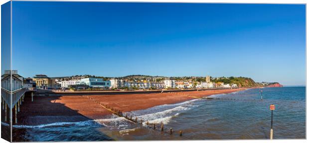 Teignmouth Seafront from the Pier Canvas Print by Maggie McCall