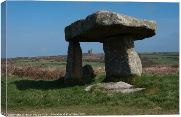 Lanyon Quoit with Ding Ding Mine Canvas Print by Brian Pierce