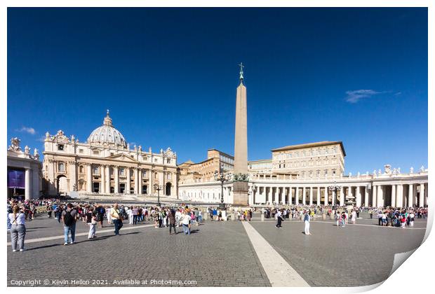 The Obelisk and St Peters Basilica, Print by Kevin Hellon