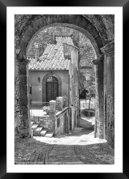 Street in the ancient town of Narni Framed Mounted Print by Kevin Hellon