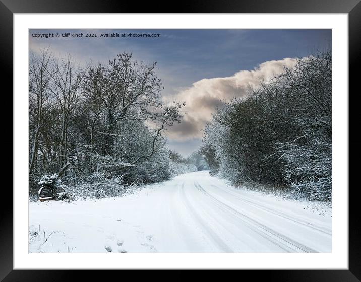 Winter walk Framed Mounted Print by Cliff Kinch