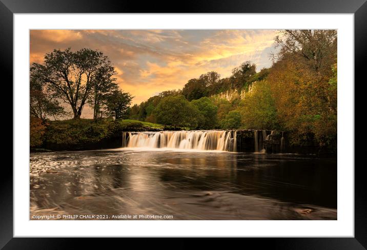Wainwath falls in the Yorkshire dales Keld 135 Framed Mounted Print by PHILIP CHALK